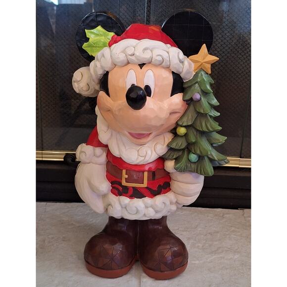 JIM SHORE 17” inch Mickey Mouse Old St. Mick Christmas Holiday Greeter By Disney - Picture 1 of 13